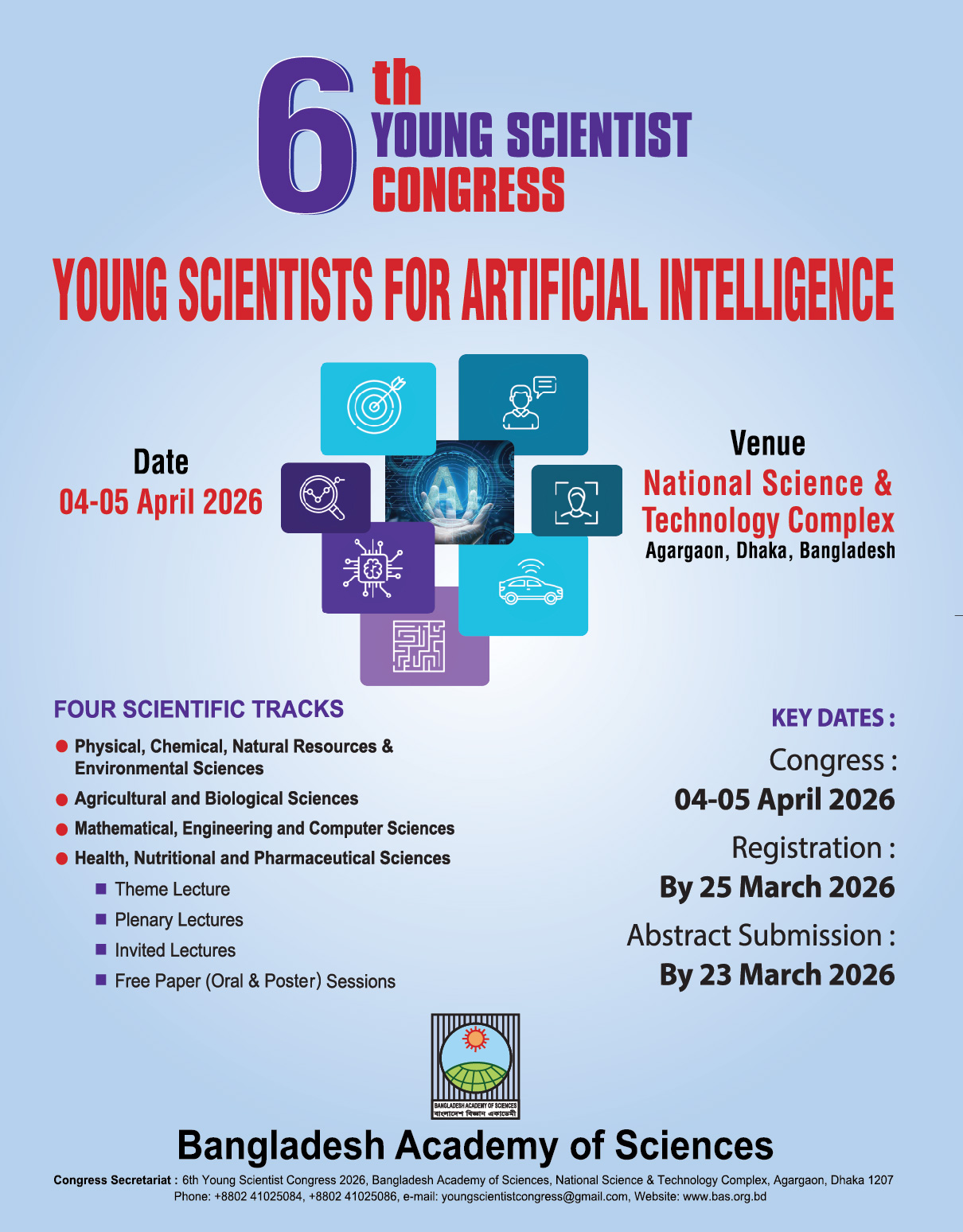 'Announcement' 6th Young Scientist Congress (YSC) 2026
