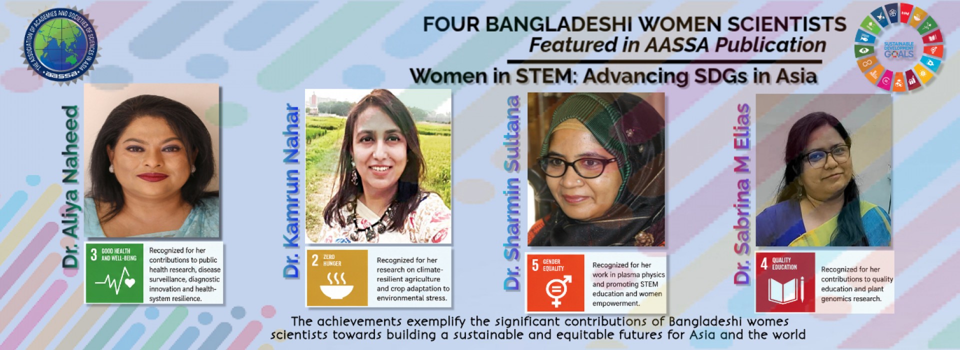 Four Bangladeshi women scientists featured in AASSA publication & the work that put them in Asia’s STEM spotlight